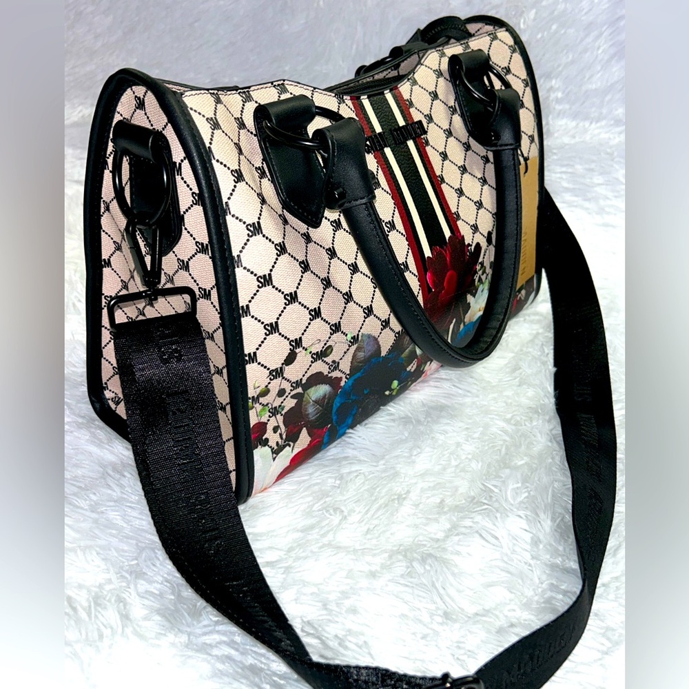 Steve Madden Floral Logo Satchel Handbag NWT - Picture 5 of 7